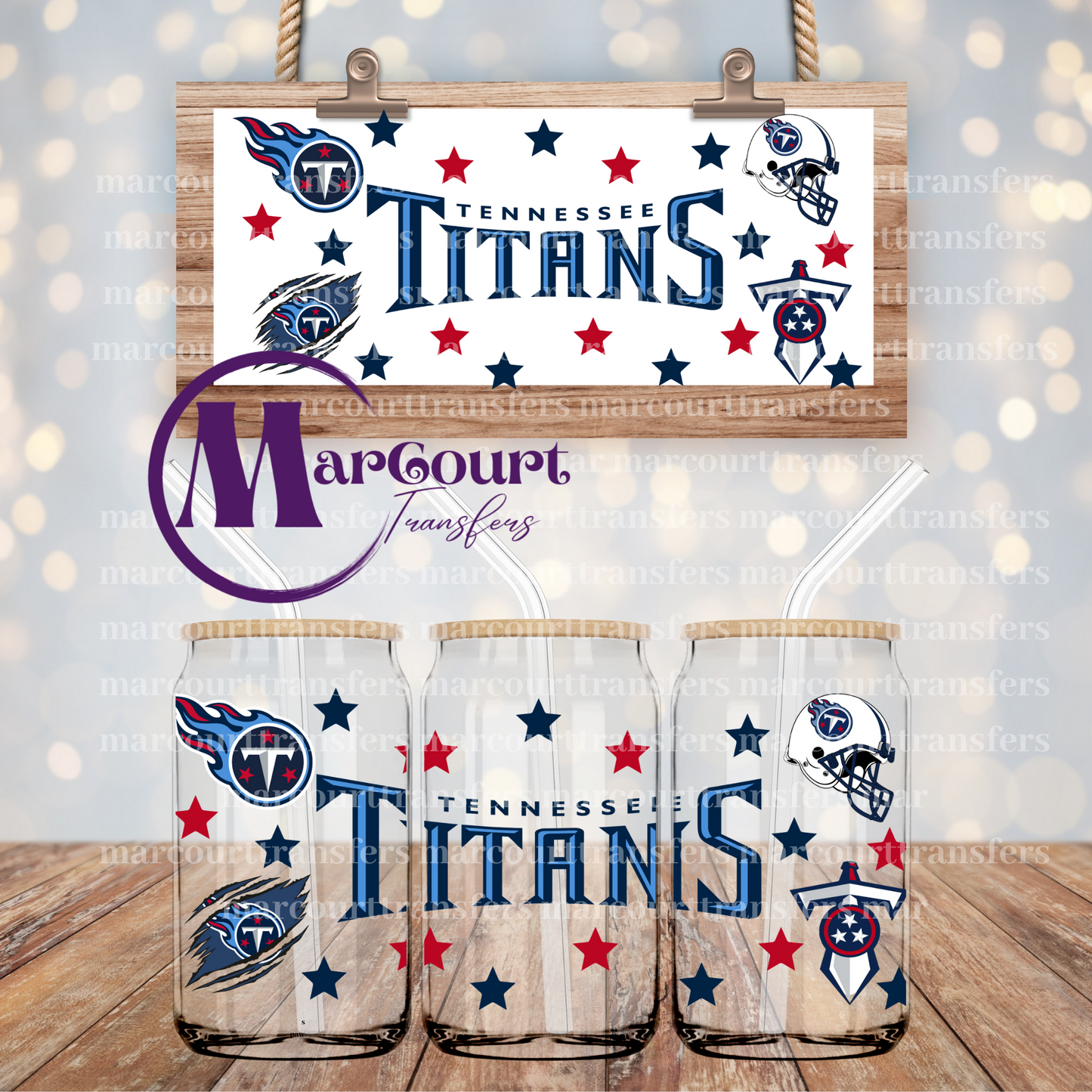 TENNESSEE TITANS-16 0Z-UV DTF CUP WRAP