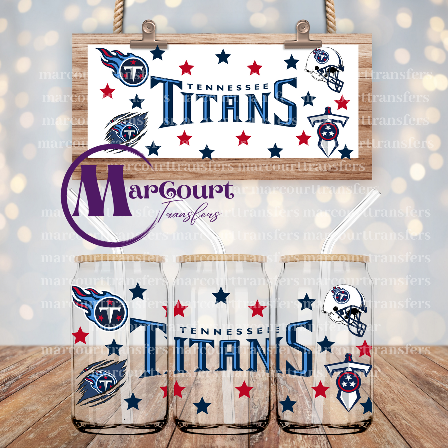 TENNESSEE TITANS-16 OZ- UV DTF CUP WRAP