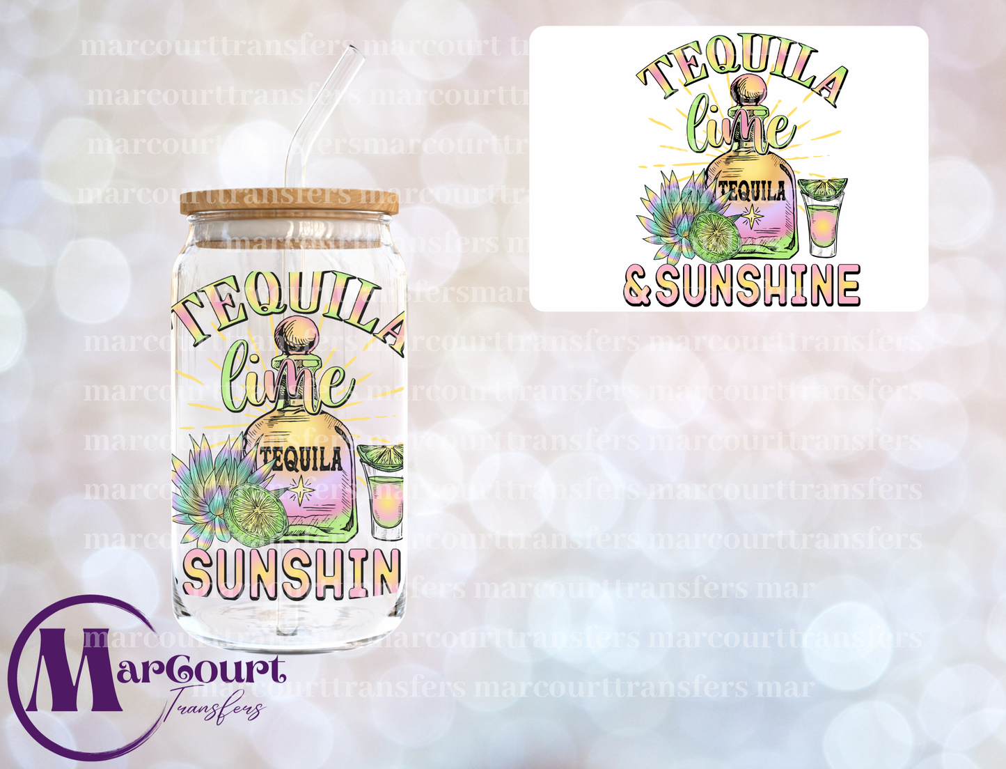 TEQUILA LIME SUNSHINE- DECAL-UV DTF CUP WRAP