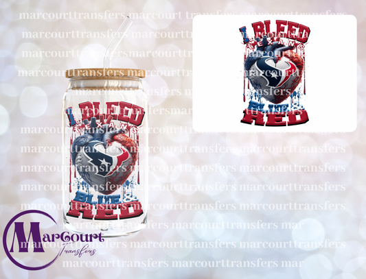 TEXANS I BLEED BLUE AND RED-DECAL-UV DTF CUP WRAP