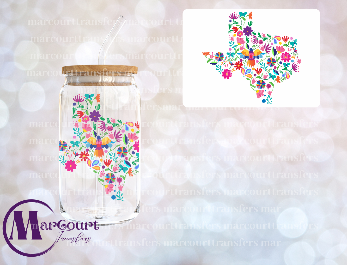 TEXAS TALAVERA-DECAL-UV DTF CUP WRAP