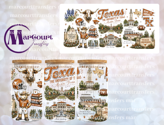 TEXAS LONGHORN-16 0Z-UV DTF CUP WRAP