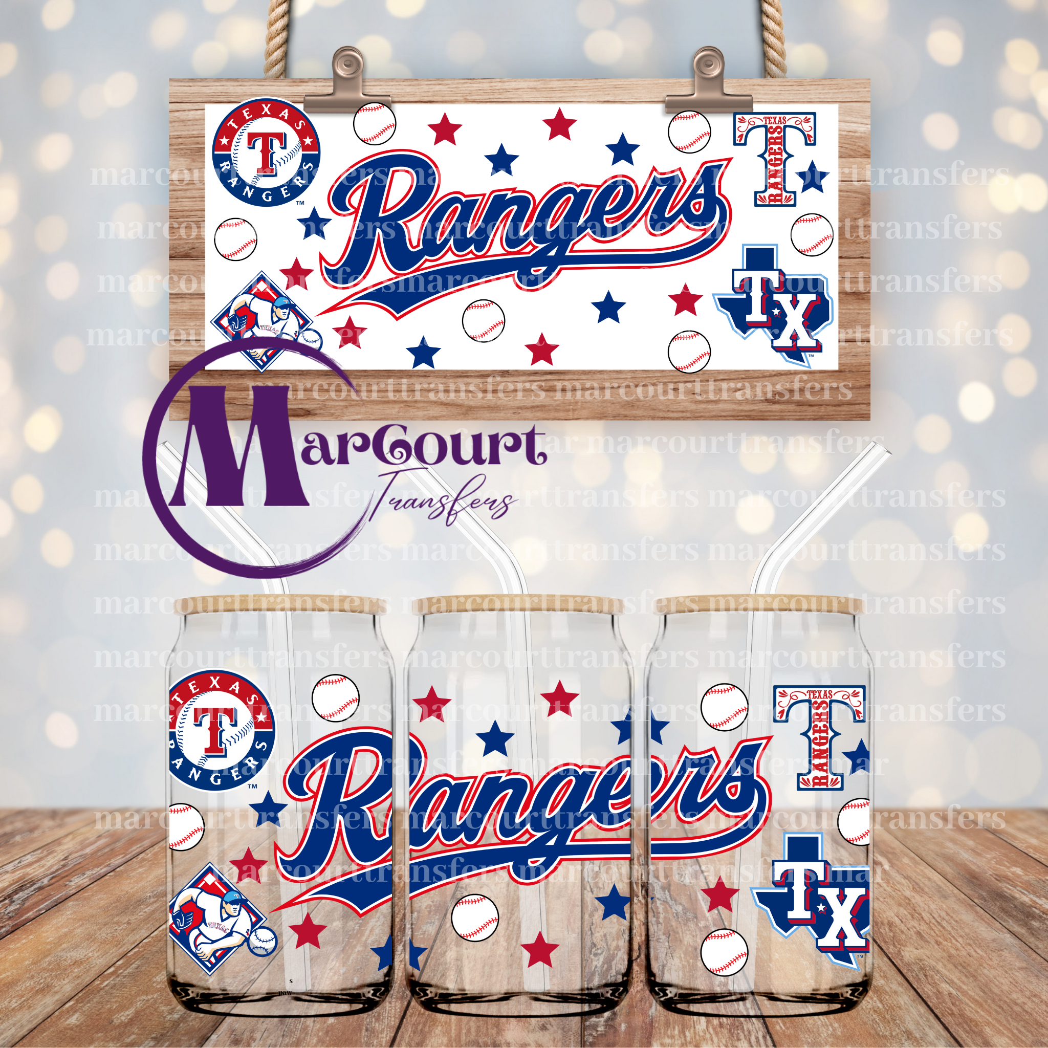 Perfect Draft Wraps Rangers TEXAS RANGERS-16 0Z-UV DTF CUP WRAP – MarCourt Transfers