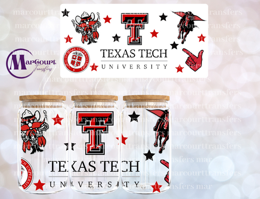 TEXAS TECH UNIVERSITY-16 0Z-UV DTF CUP WRAP