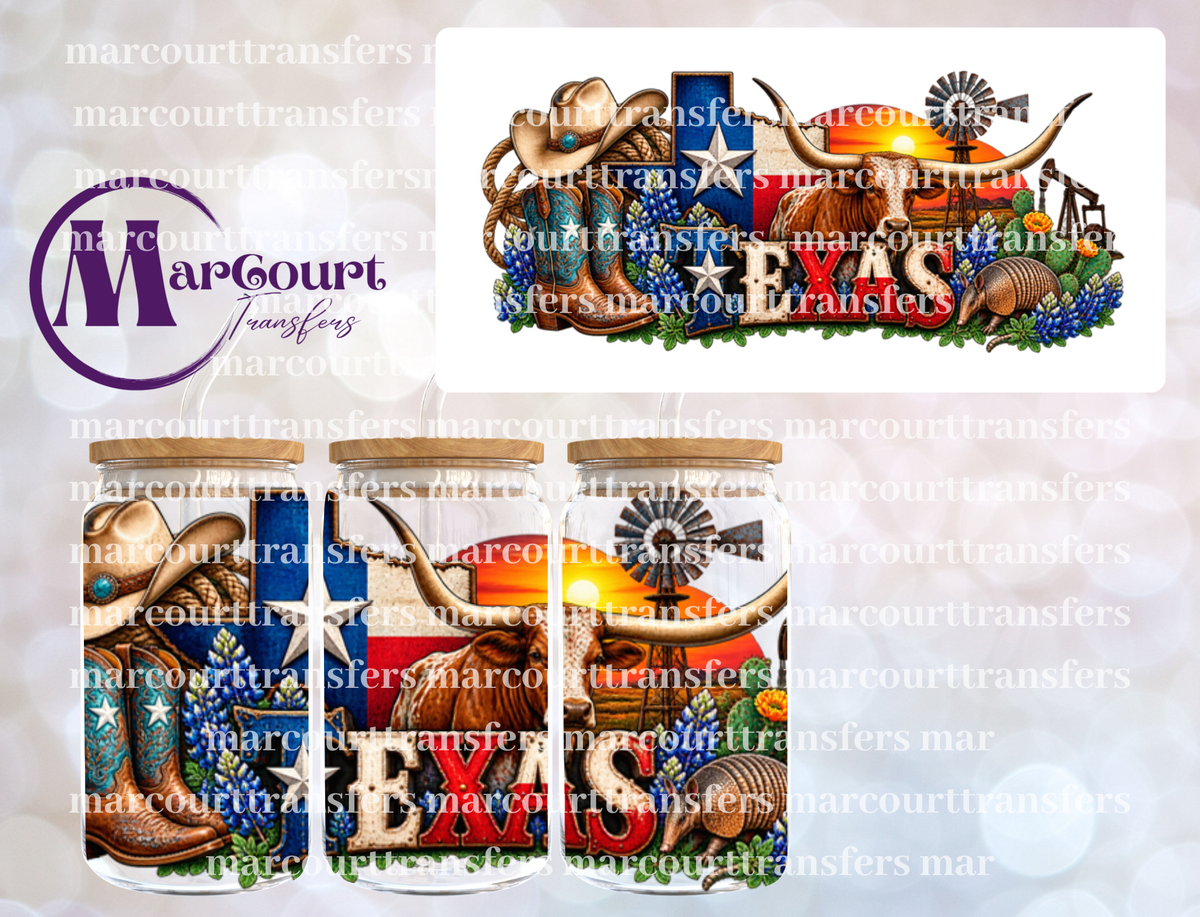 TEXAS THEME-16 0Z-UV DTF CUP WRAP