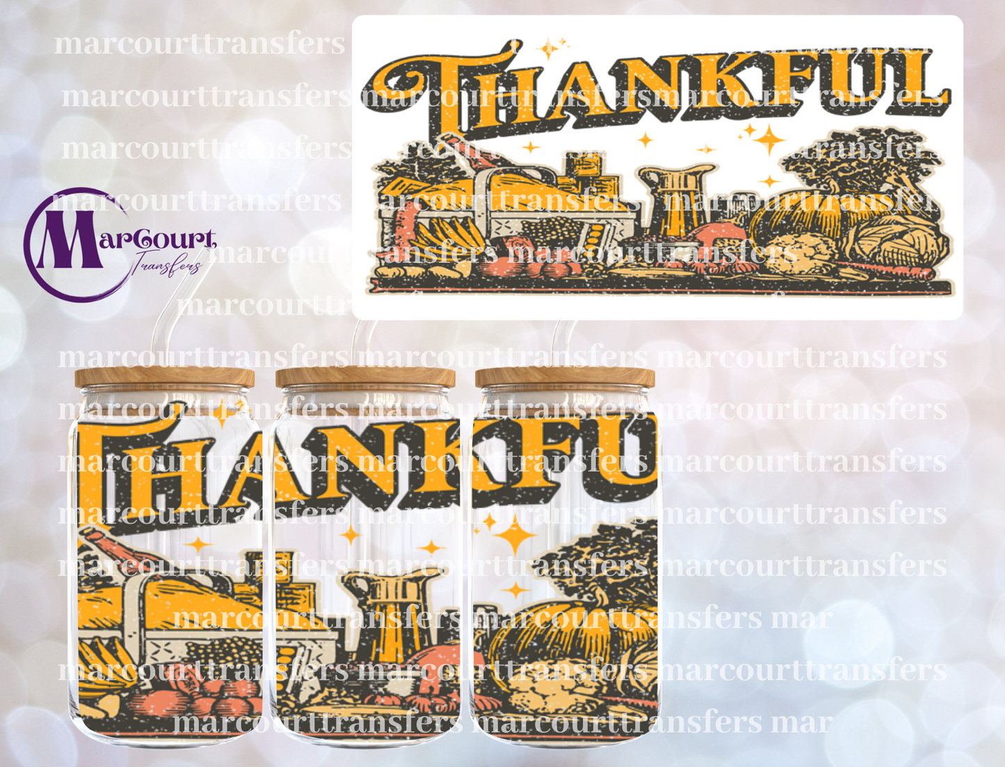 THANKFUL-16 0Z-UV DTF CUP WRAP