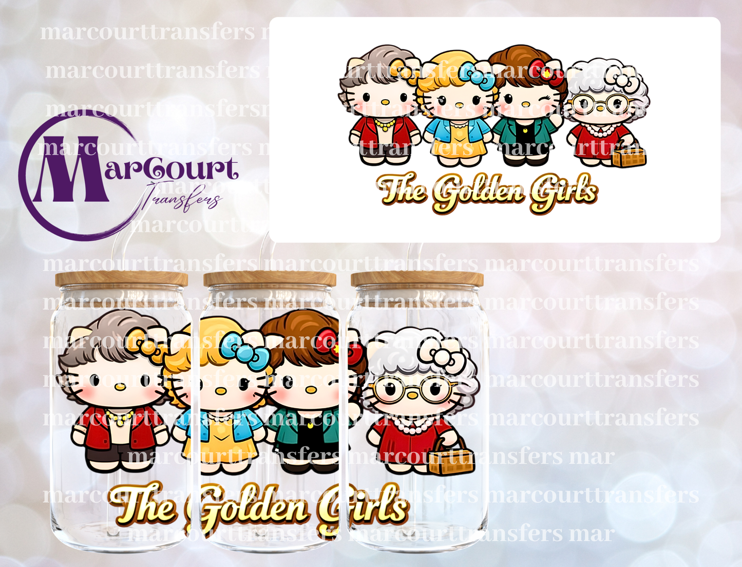 THE GOLDEN GIRLS KITTIES-16 0Z-UV DTF CUP WRAP