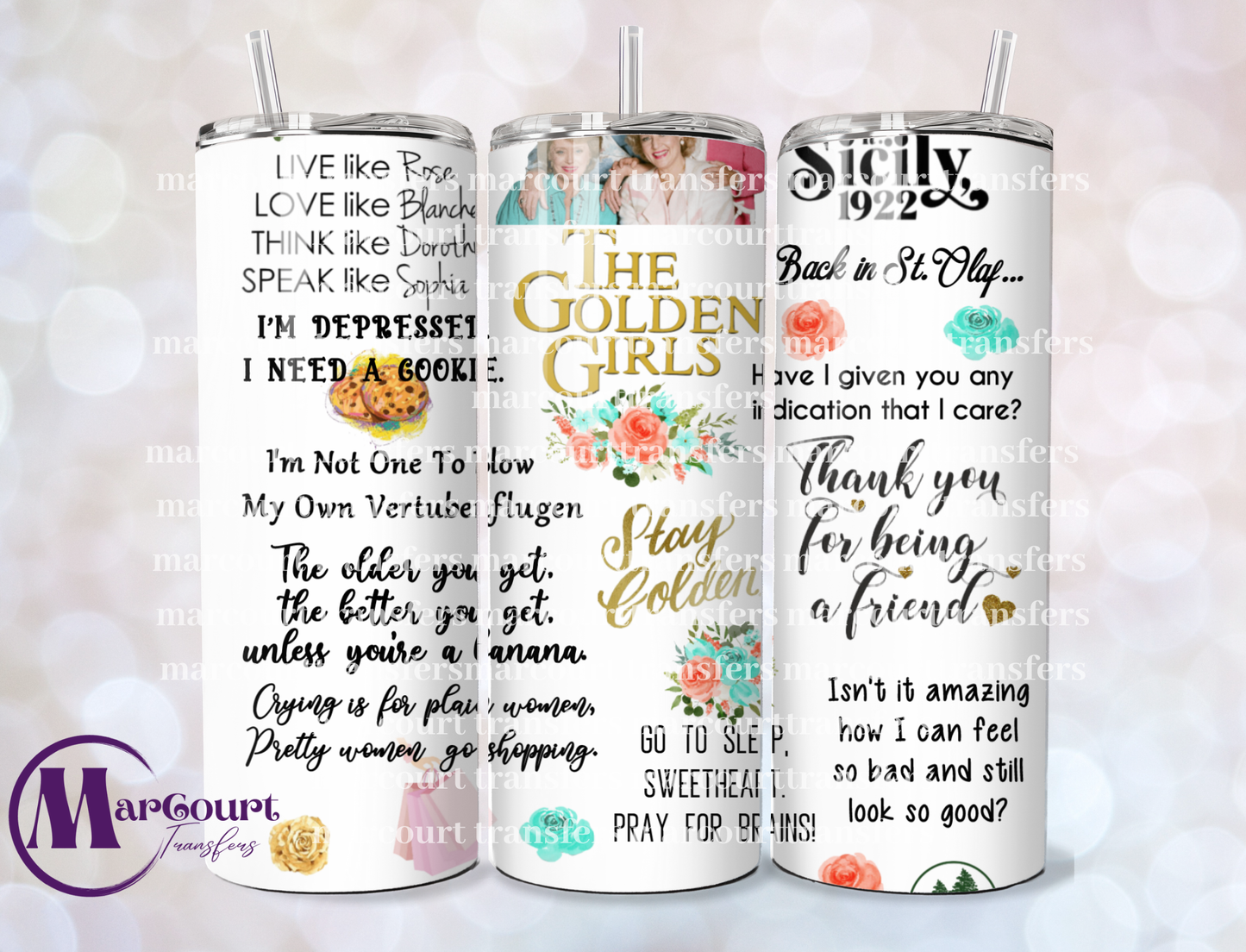 THE GOLDEN GIRLS STAY GOLDEN 2026-20 OZ-UV DTF CUP WRAP