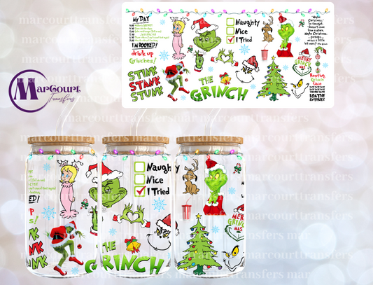 THE GRINCH-16 0Z-UV DTF CUP WRAP