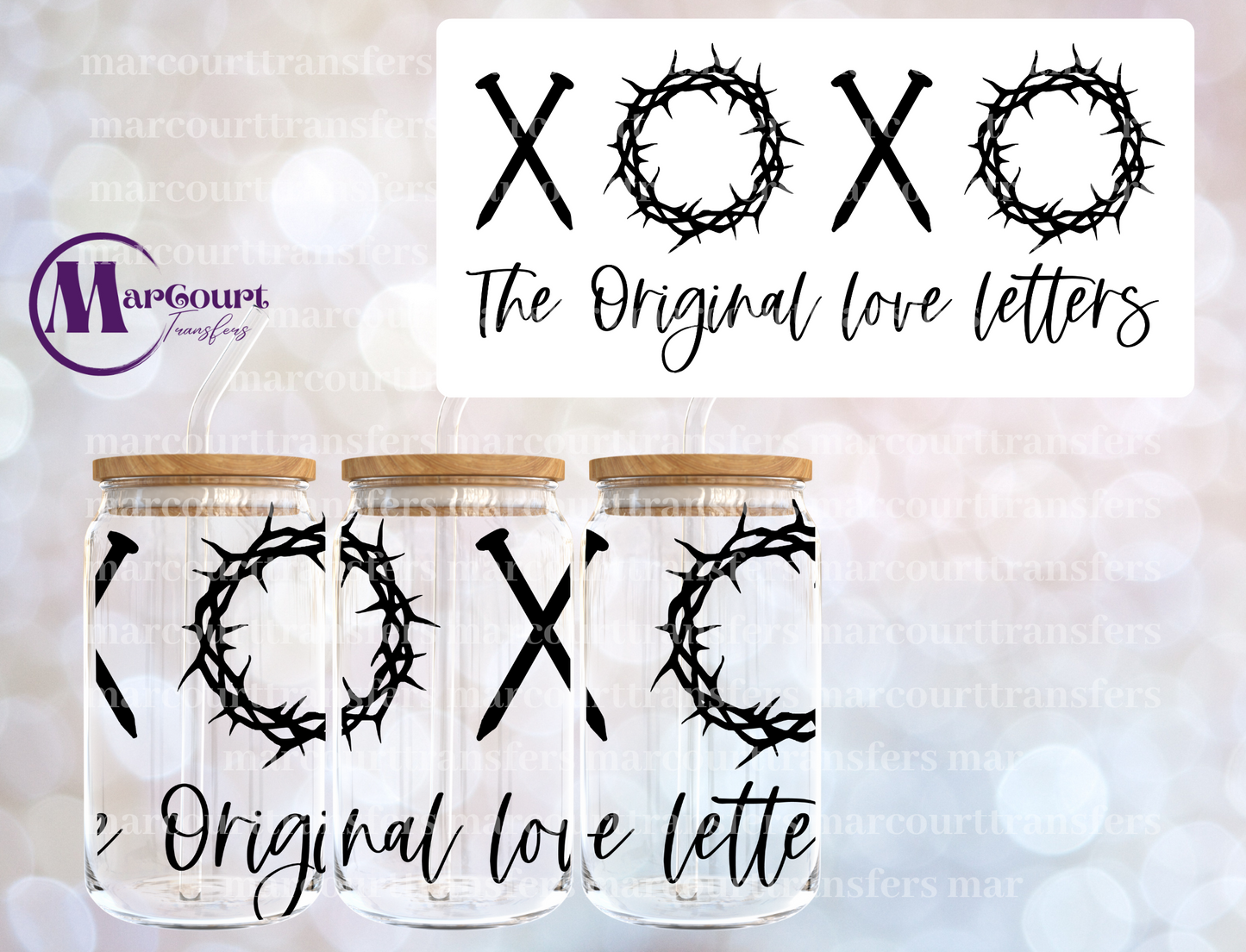 THE ORIGINAL LOVE LETTERS BLACK-16 0Z-UV DTF CUP WRAP