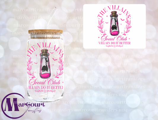 THE VILLIAN'S SOCIAL CLUB PINK POTION-UV DTF CUP WRAP