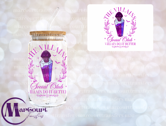 THE VILLIAN'S SOCIAL CLUB PURPLE POTION-UV DTF CUP WRAP