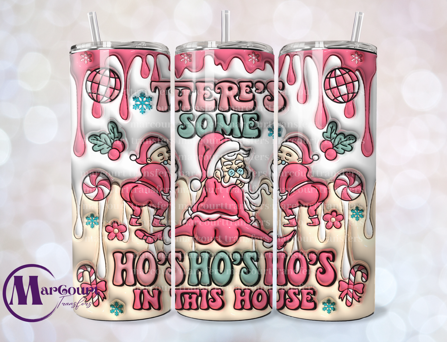 THERES SOME HO HO HOS IN THIS HOUSE-SKINNY TUMBLER TRANSFER