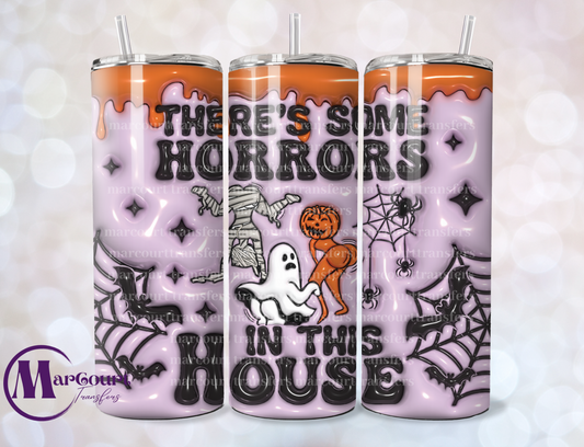 THERE'S SOME HORRORS IN THIS HOUSE(PURPLE)-SKINNY TUMBLER TRANSFER