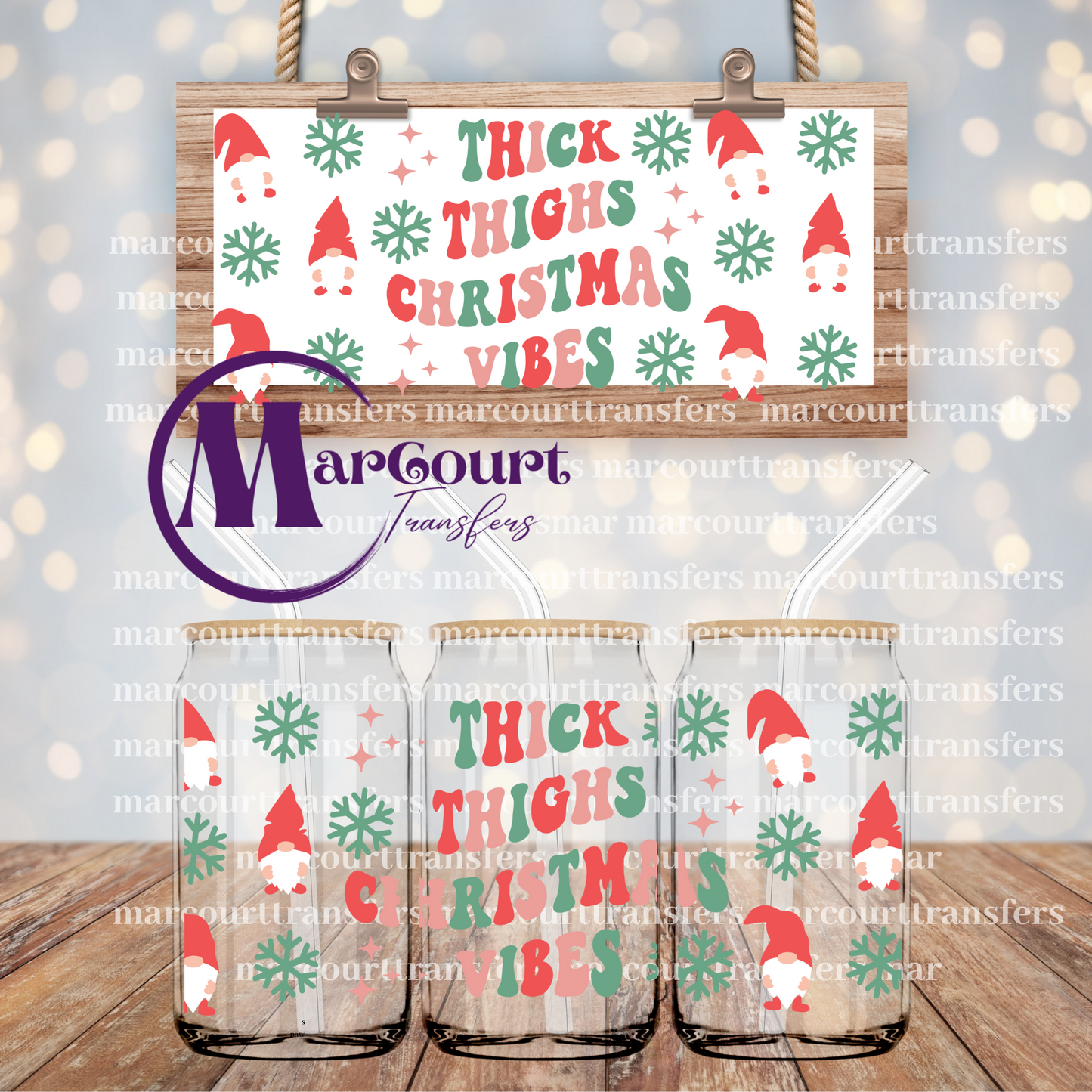 THICK THIGHS CHRISTMAS VIBES-16 0Z-UV DTF CUP WRAP