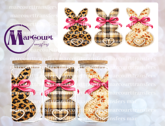 THREE BUNNIES WITH BOWS-16 0Z-UV DTF CUP WRAP