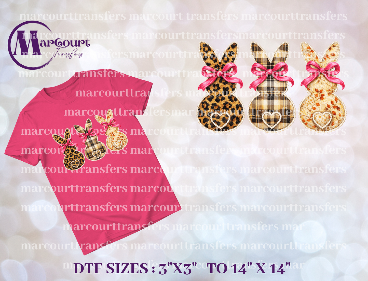 DTF-THREE BUNNIES WITH BOWS