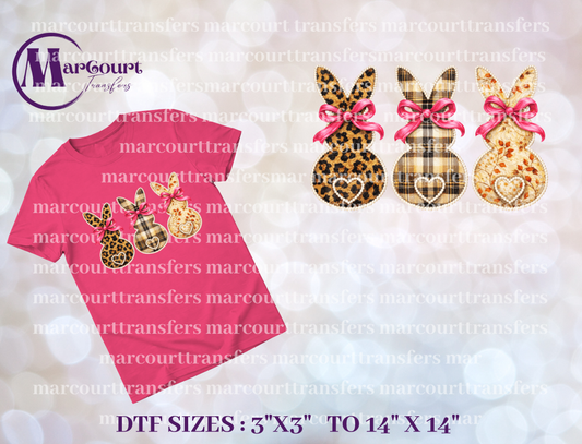 DTF-THREE BUNNIES WITH BOWS