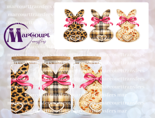 THREE BUNNIES WITH BOWS-16 0Z-UV DTF CUP WRAP