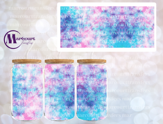 TIE DYE PINK BLUE PURPLE-16 0Z-UV DTF CUP WRAP (Copy)