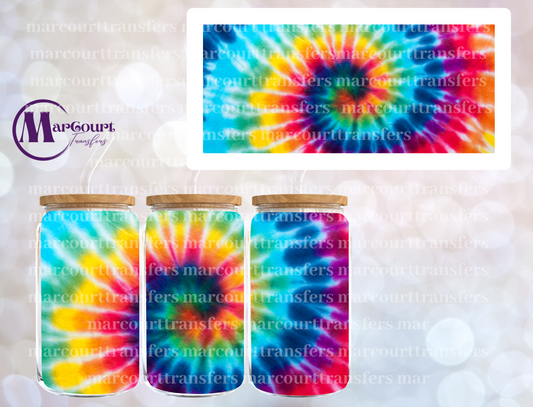 TYE DYE RAINBOW-16 0Z-UV DTF CUP WRAP