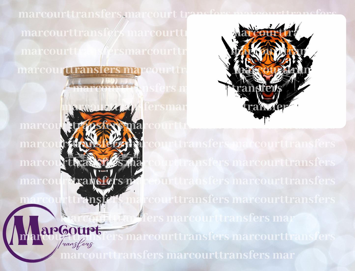 TIGER HEAD-UV DTF CUP WRAP