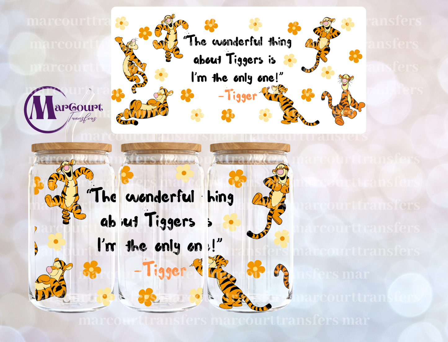 TIGGER-16 0Z-UV DTF CUP WRAP