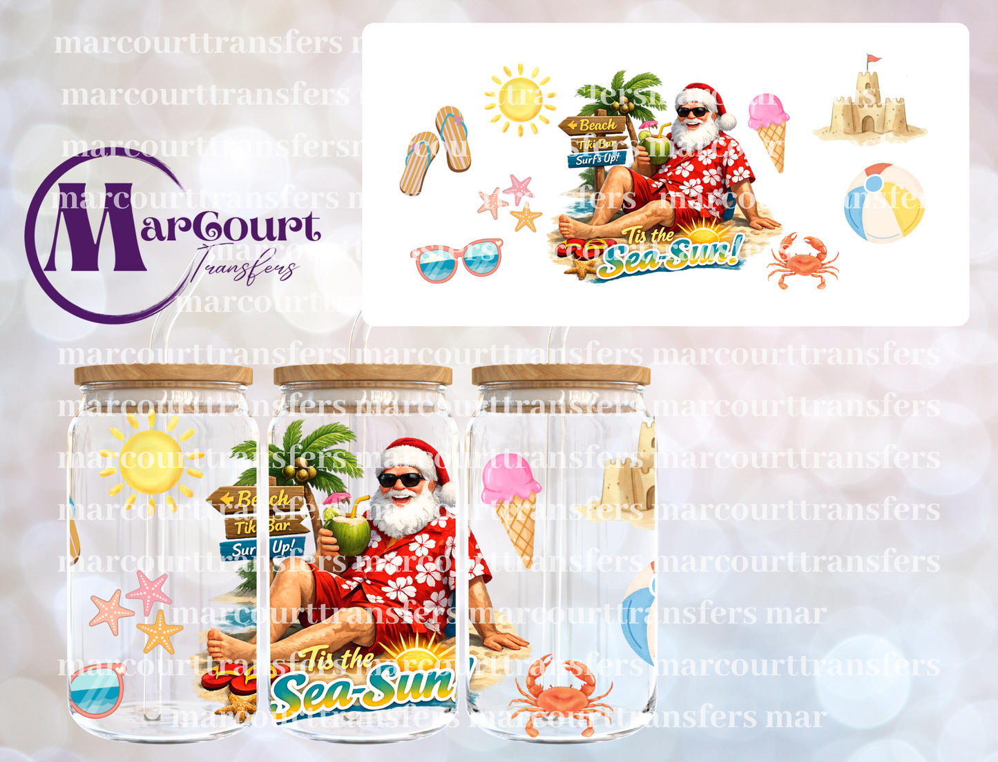 TIS THE SEA-SUN-16 0Z-UV DTF CUP WRAP