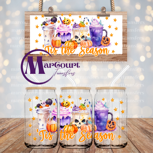 TIS THE SEASON HALLOWEEN DRINKS-16 0Z-UV DTF CUP WRAP