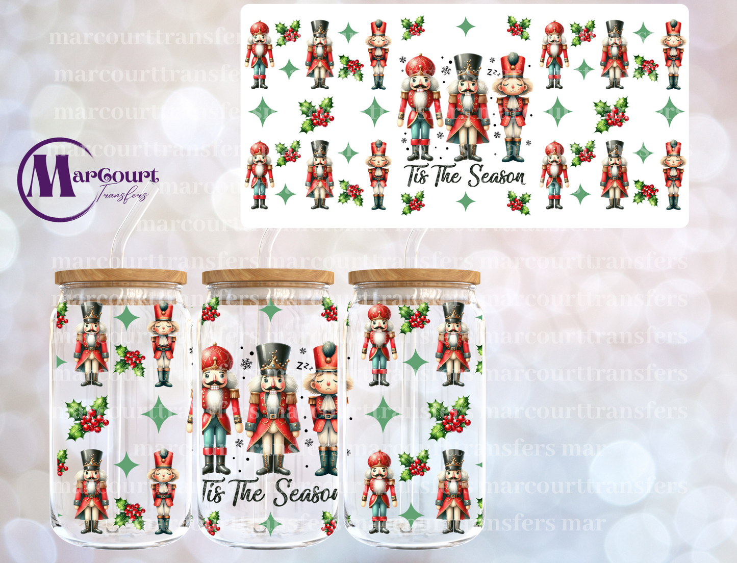 TIS THE SEASON NUTCRACKERS-16 0Z-UV DTF CUP WRAP