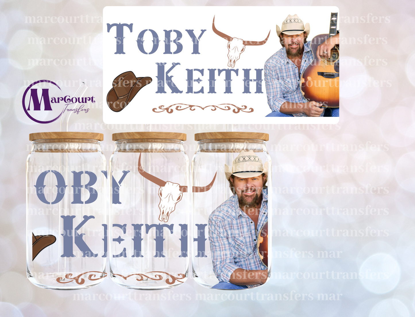 TOBY KEITH-16 0Z-UV DTF CUP WRAP