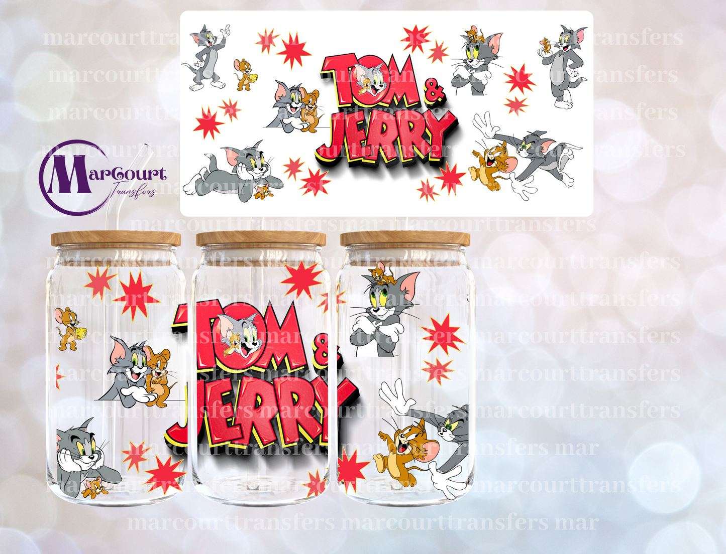 TOM AND JERRY-16 0Z-UV DTF CUP WRAP