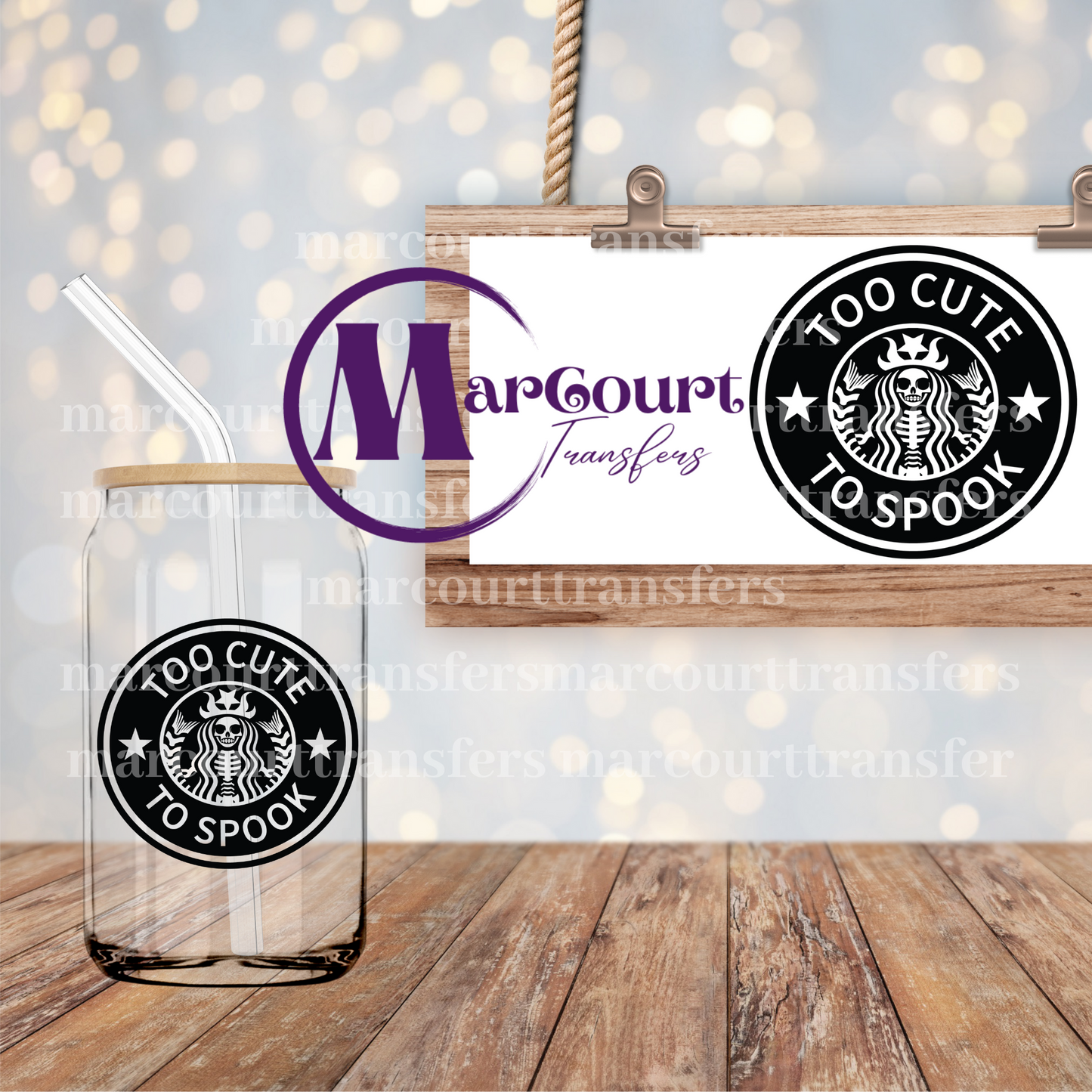 TOO CUTE TO SPOOK STARBUCKS LOGO-DECAL-UV DTF CUP WRAP