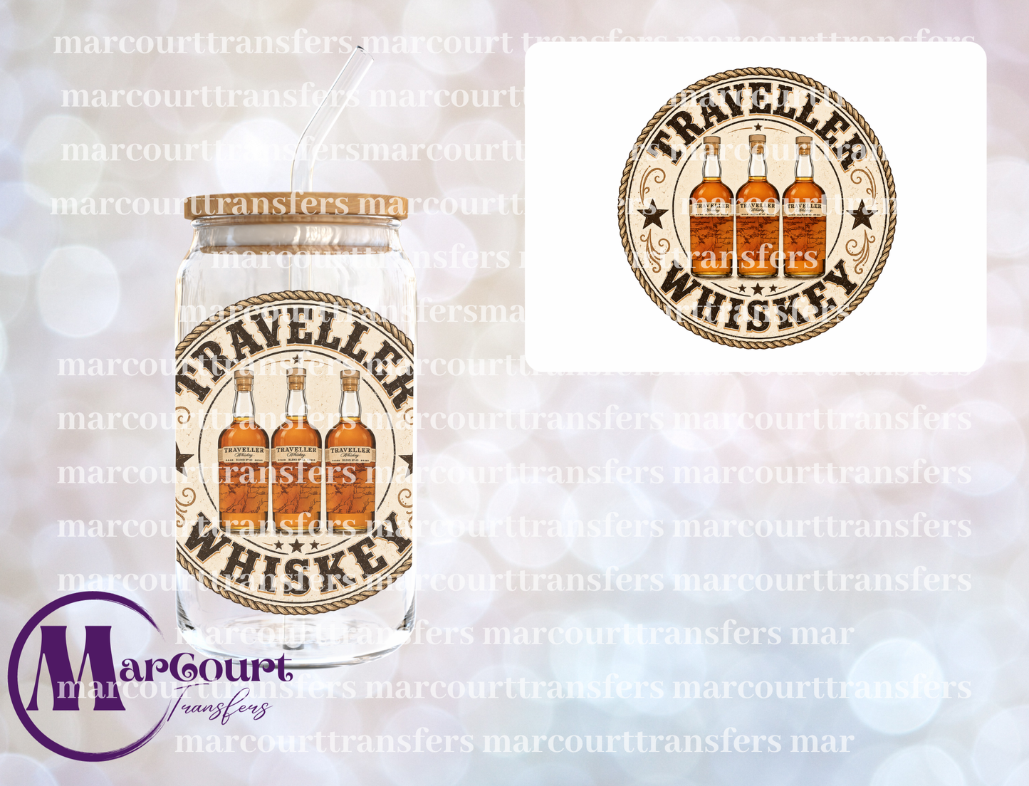 TRAVELLER WHISKEY-UV DTF CUP WRAP