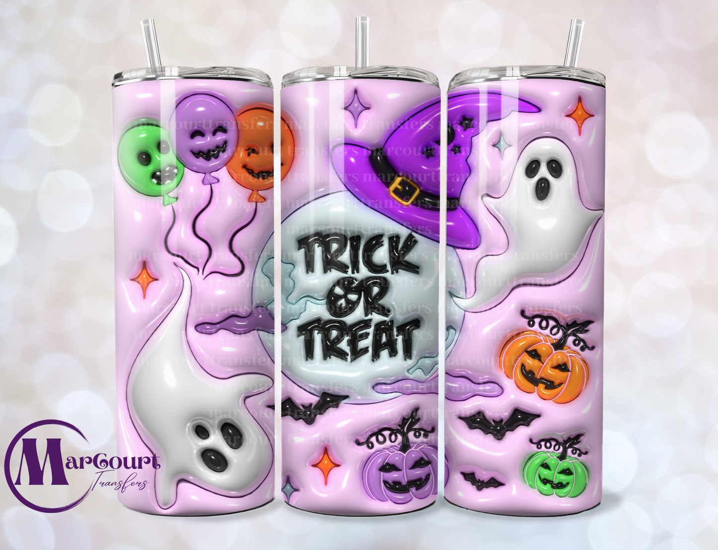 TRICK OR TREAT INFLATED-SKINNY TUMBLER TRANSFER