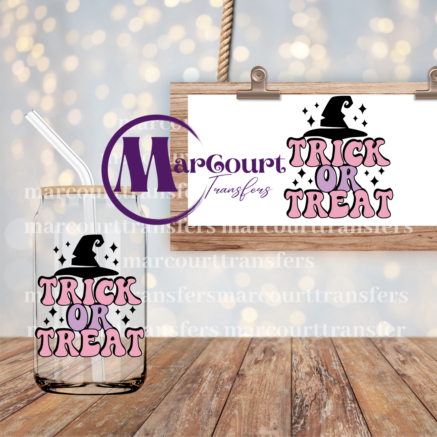 TRICK OR TREAT WITCH HAT-DECAL-UV DTF CUP WRAP