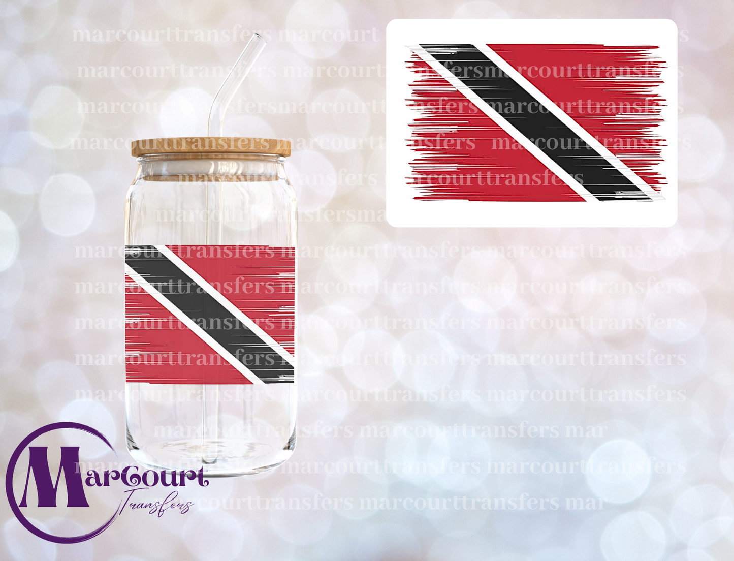 TRINIDAD TOBAGO FLAG-DECAL-UV DTF CUP WRAP