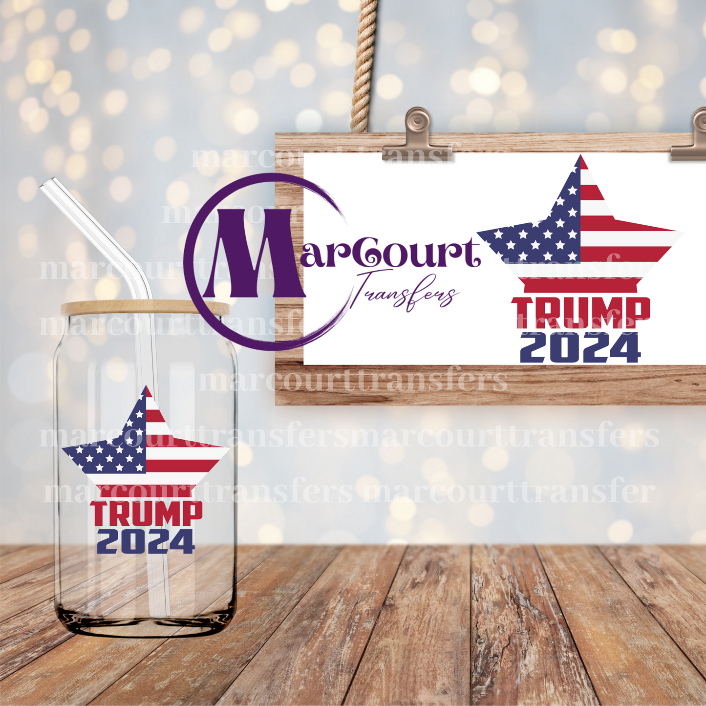 TRUMP STAR 2024-DECAL-UV DTF CUP WRAP