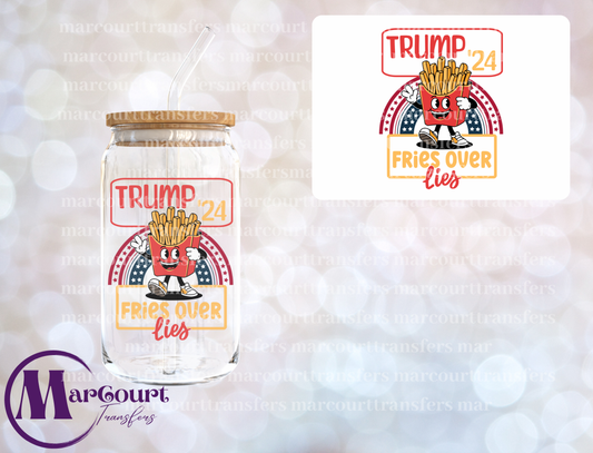 TRUMP FRIES OVER LIES 2-DECAL-UV DTF CUP WRAP