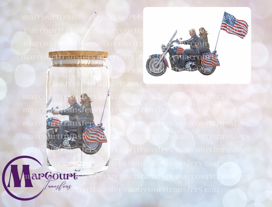 TRUMP MOTORCYCLE-UV DTF CUP WRAP