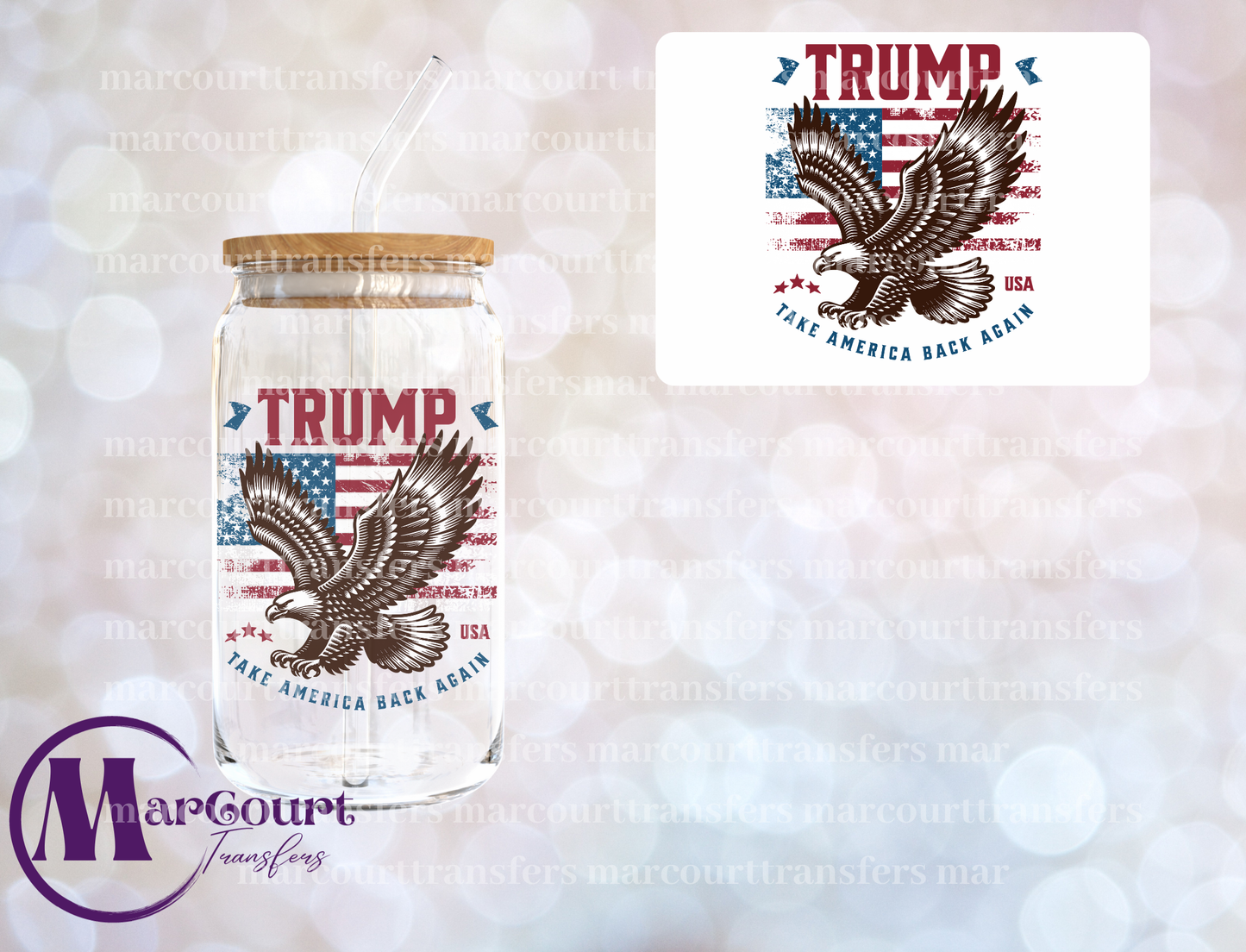 TRUMP TAKE AMERICA BACK AGAIN-DECAL-UV DTF CUP WRAP