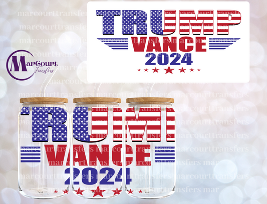 TRUMP VANCE STARS N STRIPES-16 0Z-UV DTF CUP WRAP