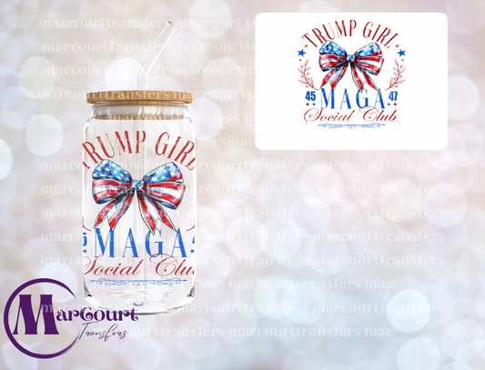 TRUMP GIRL MAGA SOCIAL CLUB-DECAL-UV DTF CUP WRAP