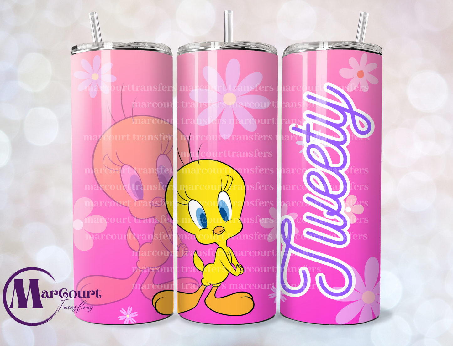 TWEETY PINK-SKINNY TUMBLER TRANSFER