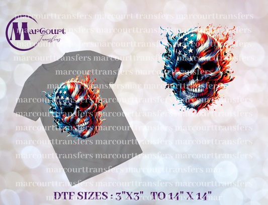 DTF-USA FIRE SKULL