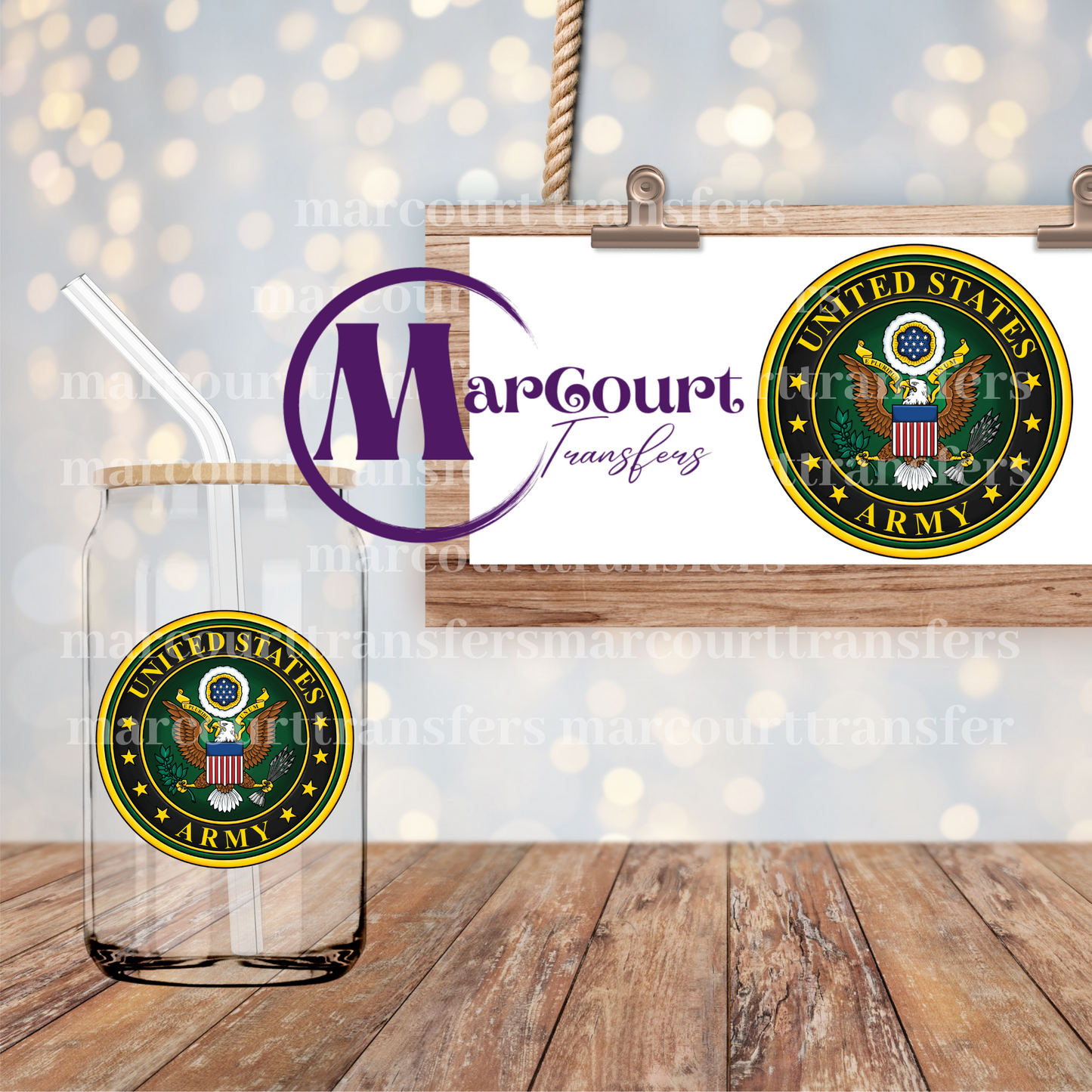 US ARMY-DECAL-UV DTF CUP WRAP