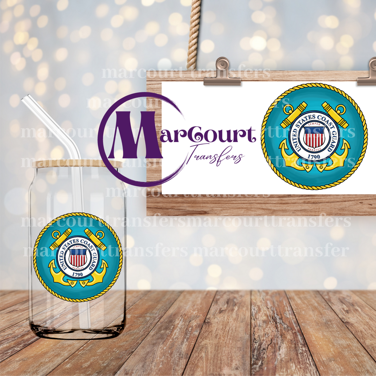 US COAST GUARD-DECAL-UV DTF CUP WRAP