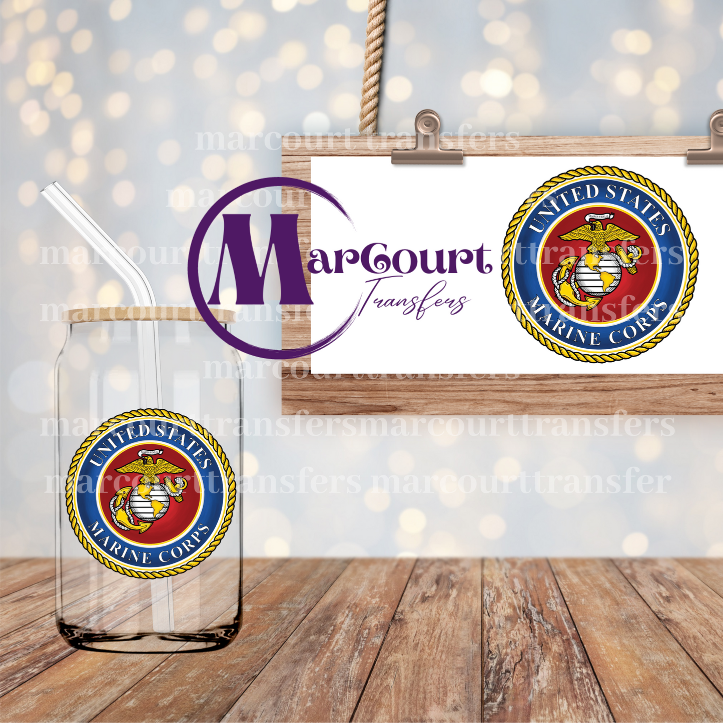 US MARINES-DECAL-UV DTF CUP WRAP