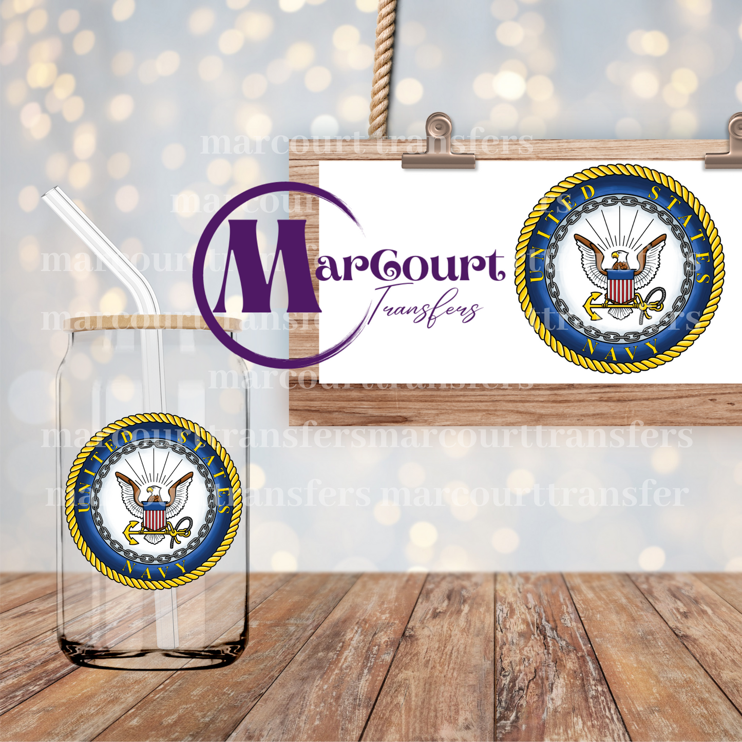 US NAVY-DECAL-UV DTF CUP WRAP