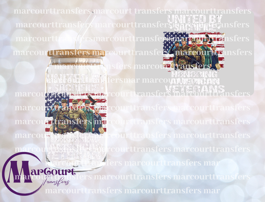 UNITED BY SACRIFICE HONORING AMERICAN VETERANS-UV DTF CUP WRAP